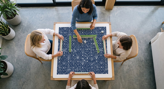 Pressed In Blue - Mahjong Mat